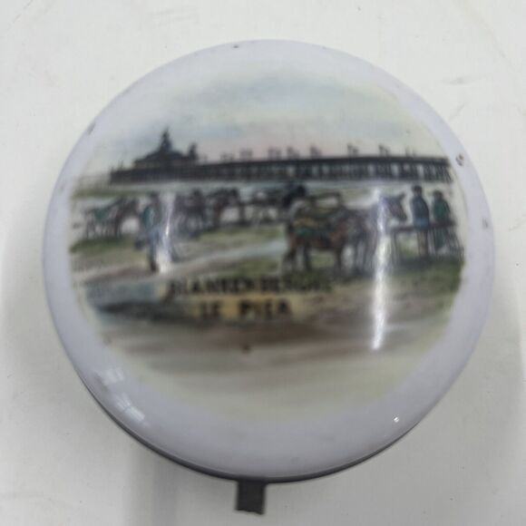 Antique jewelry ring Transfer Trinket Box Porcelain Le Pier Blankenberghe - Picture 1 of 10